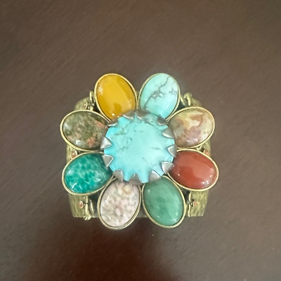 Sweet Romance Gold-Tone Multicolor Stone Bracelet - Picture 2 of 6